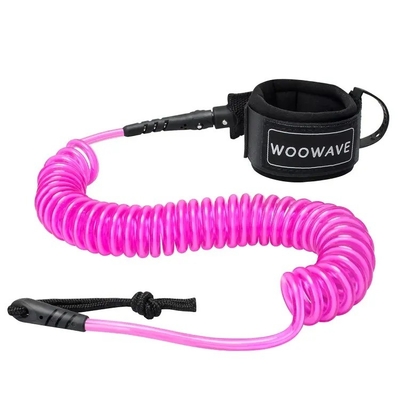 Zwarte polyurethaan spoel 7ft Surf Leash Padded polsband voor Stand Up Paddle Boarding