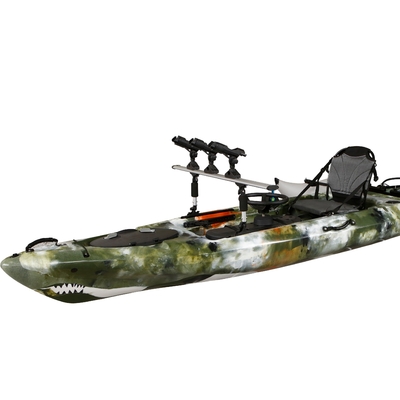 395*92*35cm Single Fishing Kayak Woowave Design Met Pedal Drive en Elektromotor