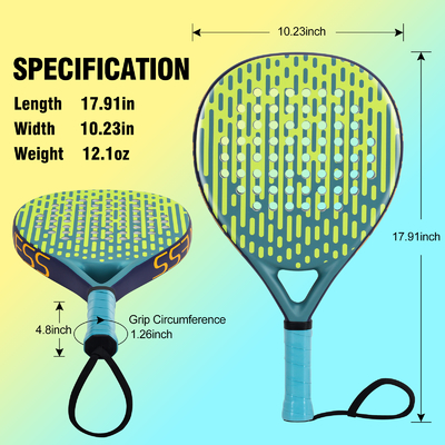 26cm Gezicht Grootte WOOWAVE Carbon Fiber Custom EVA Memory Core Beach Padel Tennis Racket