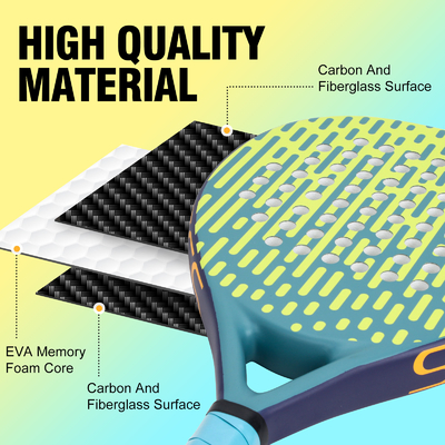 Logo OEM Carbon Fiber Eva Core Padel Tennis Racket OEM Paddel Racket door WOOWAVE
