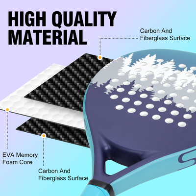 Logo OEM Carbon Fiber Eva Core Padel Tennis Racket OEM Paddel Racket door WOOWAVE
