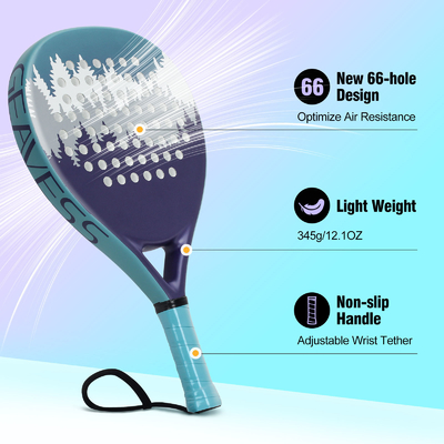 Logo OEM Carbon Fiber Eva Core Padel Tennis Racket OEM Paddel Racket door WOOWAVE