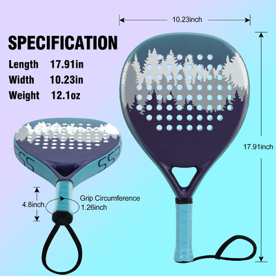 Logo OEM Carbon Fiber Eva Core Padel Tennis Racket OEM Paddel Racket door WOOWAVE