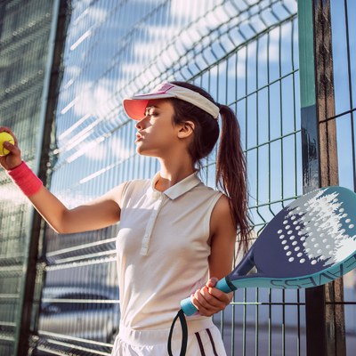 WOOWAVE Padel Racquet Blauw Carbon Fiber Beach Tennis Racquet met EVA Memory Core