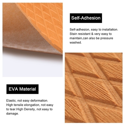 WOOWAVE 4 Pack Niet-slip tractie pad EVA Anti-Slip Foam Pads Dek Grip Mat met 3M Adhesief Bruin