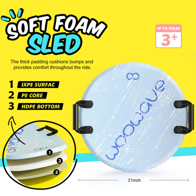 Soft Foam Snow Sled Woowave Custom 21 Inch Outdoor Snow Scooter voor kinderen