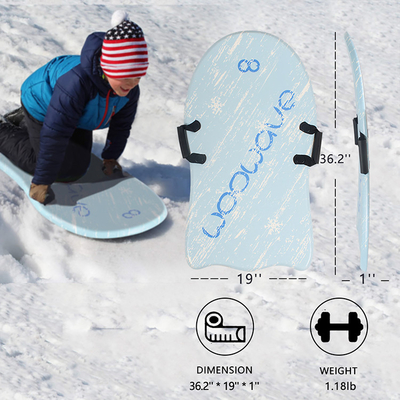 Op maat gemaakte sneeuwskiën sleeën met rem en half-ellips snowboard sneeuw scooter