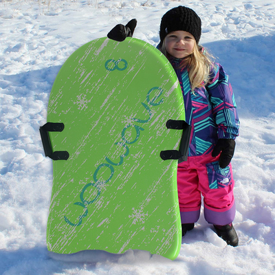 3&quot; Woowave Duurzame Groene Volwassen Snow Ski Sled Beste Schuim Slee voor Kinderen en Volwassenen 1&quot; Board Dikte
