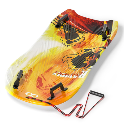 Volwassenen 122cm Woowove Custom Snowboard Foam HDPE Plastic Snow Sled met 2 handvaten Trek touw