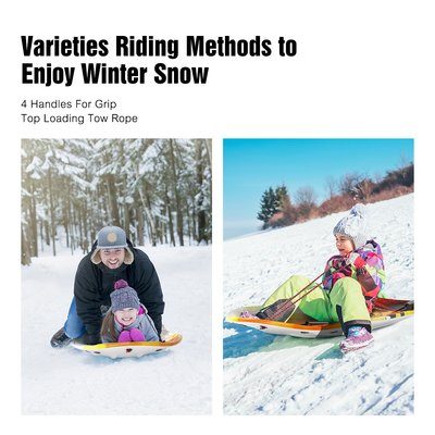 Volwassenen 122cm Woowove Custom Snowboard Foam HDPE Plastic Snow Sled met 2 handvaten Trek touw