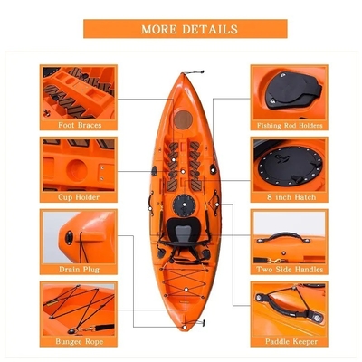 270*78*40cm HDPE Plastic Transparent Canoe/Kayak voor watersport en visserij