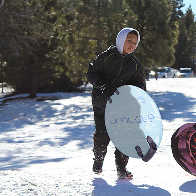Groen PE Foam Core 21 inch ronde snowboard voor kinderen in de winter