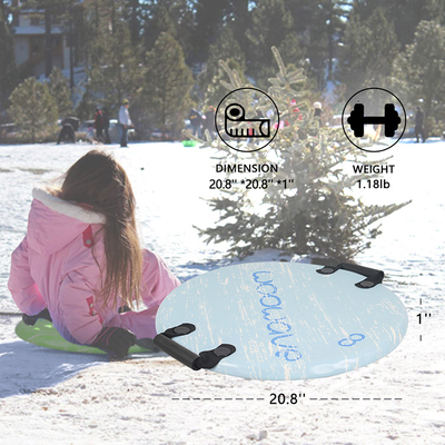 Groen PE Foam Core 21 inch ronde snowboard voor kinderen in de winter