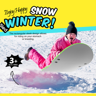 36 inch groene PE sneeuw slee voor winter skiboard lichtgewicht en duurzaam
