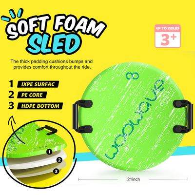 Soft Foam Sled Ronde vorm 21 inch Ski Kids Scooters Sneeuw Sleds voor Kinderen Snowboard