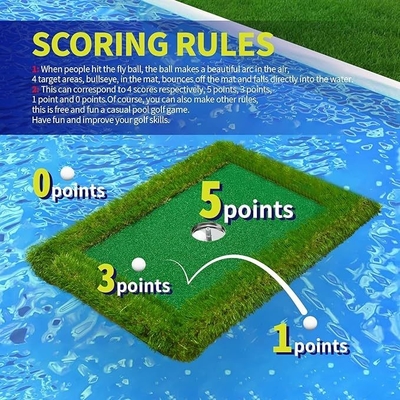 Verander je zwembad in een golfbaan met Woowave EVA Floating Green Mat Game Set