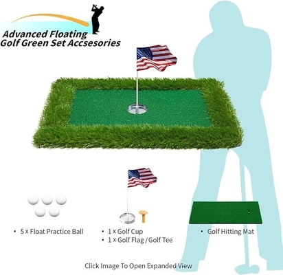 Verander je zwembad in een golfbaan met Woowave EVA Floating Green Mat Game Set