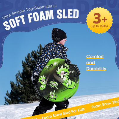 Winter Fun Foam Printing Snow Sled 21 inch Item Size High Density PE Core Foam Sleds