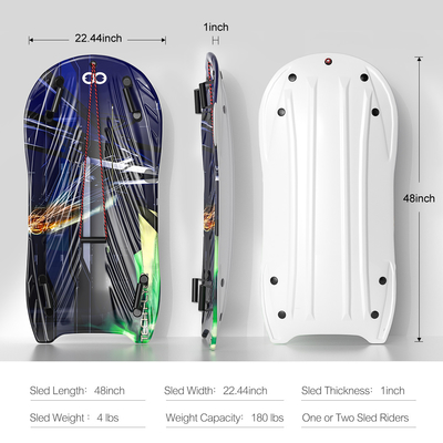 EPS-sneeuwsleeën voor volwassenen voor winterskiën Plastic snowboard met touwtje