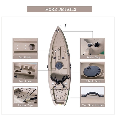 Max Paddlers 1 Woowave Rotomolded Boat Vissen kajak met peddels LLDPE rompmateriaal