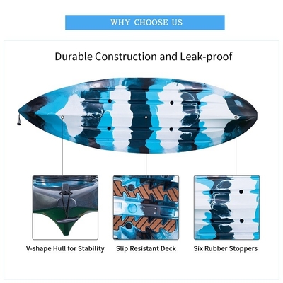 WOOWAVE Camouflage Eénpersoons plastic kajak voor roeien en toeren Lengte m 2,1 3m