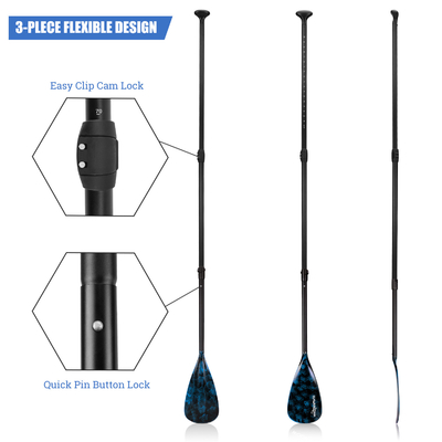 175-222cm Verstelbare lengte Paddel voor WOOWAVE Stand Up Paddel Board Visserij Roeiboten