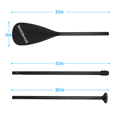 3-delige Woowave Aluminium opblaasbare Sup Paddle met lichtgewicht en verstelbaar ontwerp