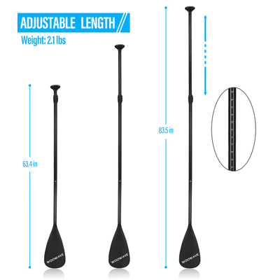 3-delige Woowave Aluminium opblaasbare Sup Paddle met lichtgewicht en verstelbaar ontwerp