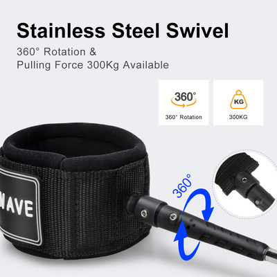 0.16-0.4kg SUP en Kayak Paddle Board Surf Leash met eenvoudige laag gepolst polsband
