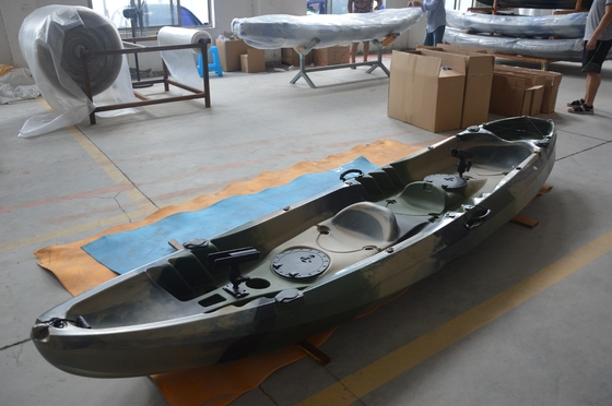 Laadcapaciteit 300kg/661lbs Leger Groen Tandem Kajak voor Meren Rivieren Vissen Woowave