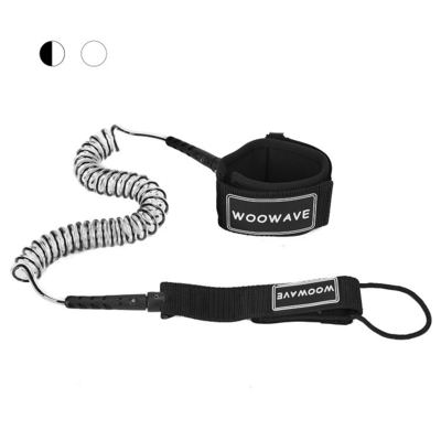 10' Gekrolde SUP Leash TPU Custom Paddleboard Leash OEM Surf Leash voor Stand Up Paddle Board