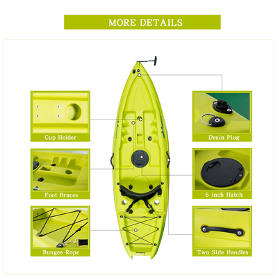 Woowave 2.2m Kinderen Kind Zee Kajak Kanoe met accessoires 14kgs/31lbs Paddlers Max 1