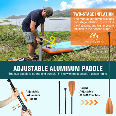 11'6&quot; x 31'5&quot; x 6&quot; opblaasbaar stand-up paddle board voor meren rivieren ultra stabiel ontwerp