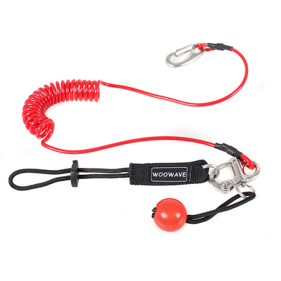 Rubber Logo Woowave Multi kleur Vissen kajak Paddel Leash met gegoten touw 61.42 inch