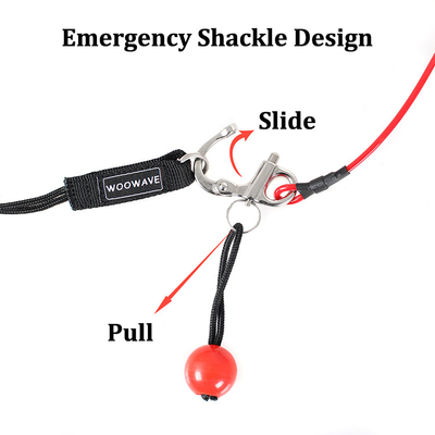 Rubber Logo Woowave Multi kleur Vissen kajak Paddel Leash met gegoten touw 61.42 inch