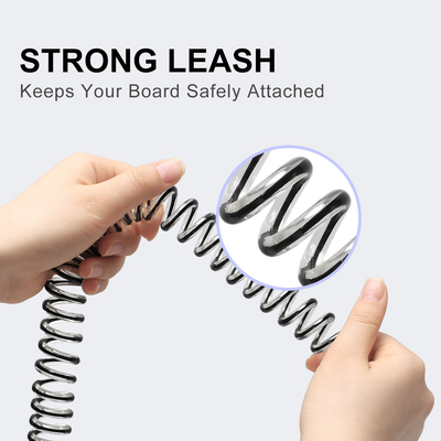 5.5 mm/7 mm/8 mm/OEM Diameter Solid Pattern Type Surfboard Coiled Leash voor Paddle Board