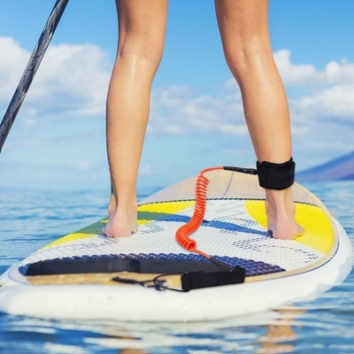 5.5 mm/7 mm/8 mm/OEM Diameter Solid Pattern Type Surfboard Coiled Leash voor Paddle Board