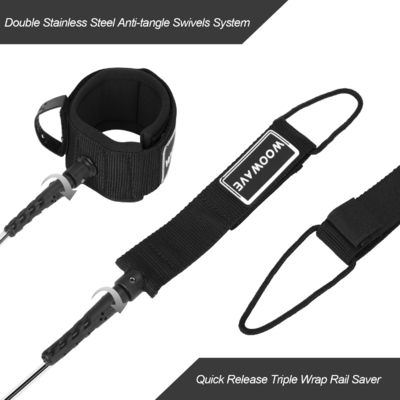 Custom Logo Coiled Leash voor Surfen Surfboard Woowave Upgrade Gebruikt voor Windsurfen
