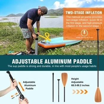 Gepersonaliseerde kleur Surf Leash Woowave ISUP Bodyboard 10'2 'voor Lakes Rivers en Design