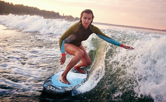 49' Wakesurf Board Glas Stand Up Paddle Board Surfboard Blauw Toepasselijk Mensen Unisex