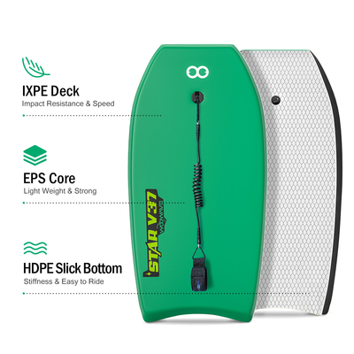 Ervaar het ultieme surfavontuur met 42&quot; EPS Core Bodyboard en Surf Leash