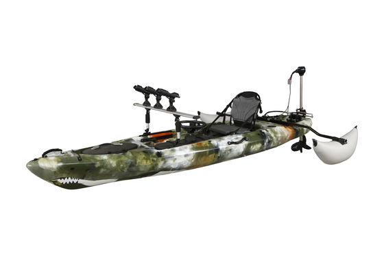 395*92*35cm Single Fishing Kayak Woowave Design Met Pedal Drive en Elektromotor