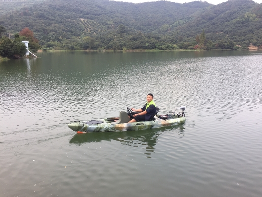 395*92*35cm Single Fishing Kayak Woowave Design Met Pedal Drive en Elektromotor