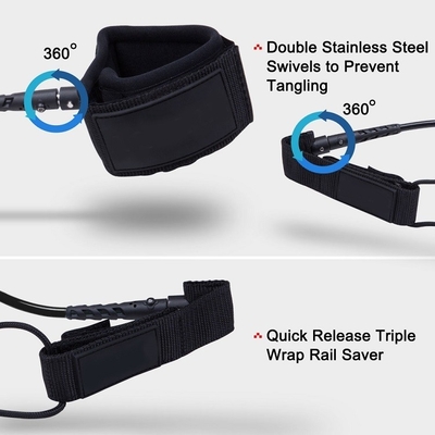 Shortboard Essential 6'7'8'9'10'11'12' Double Swivel Surf Leash voor watersporten