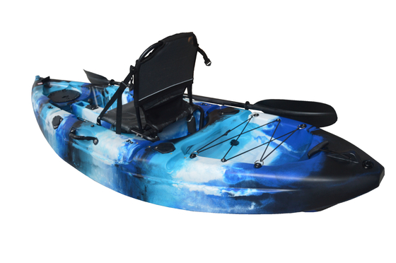 Ontdek de schoonheid van meren en rivieren met onze blauwe camouflage 2.7m single person kajak