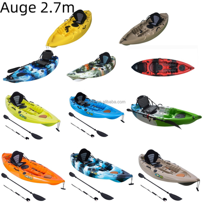 Grijze 2,7m HDPE plastic visserskajak voor toeren en roeien binnen 90 tekens