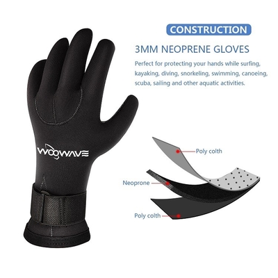Custom Neoprene Waterdicht 3mm Vijfvinger Watersport Snorkelen Canoe Handschoenen