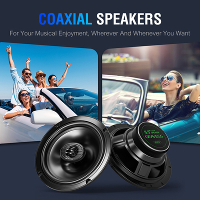 Set van 2 Full Range Coaxial Car Speakers met 6.5 inch Subwoofer en 1500Hz Tweeter