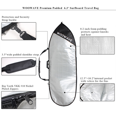 Verdikte op één zijde stijl surfboard reistas voor Longboard SUP Wakesurf bodyboard
