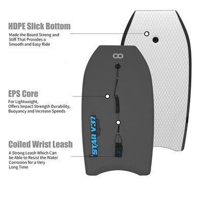Professionele Surf Bodyboard 1.42lbs Board Gewicht 18.5 Inch Board Breedte van Custom